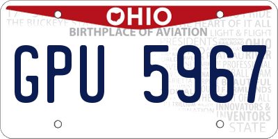 OH license plate GPU5967
