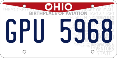 OH license plate GPU5968