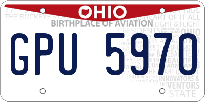 OH license plate GPU5970
