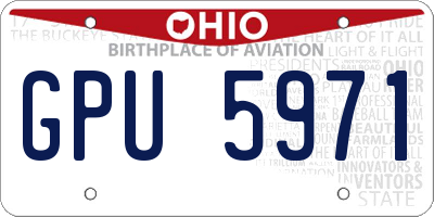 OH license plate GPU5971