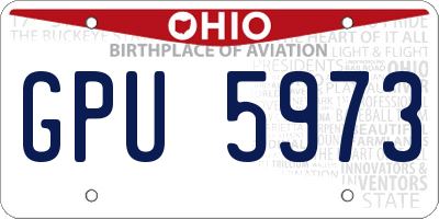 OH license plate GPU5973