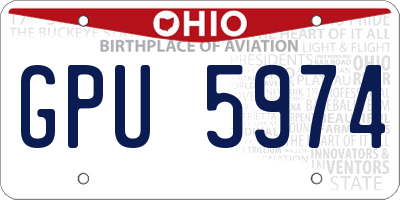 OH license plate GPU5974