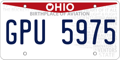 OH license plate GPU5975
