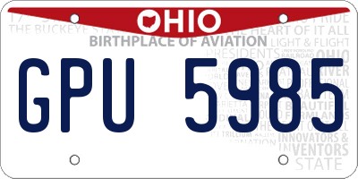 OH license plate GPU5985