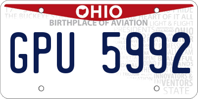 OH license plate GPU5992