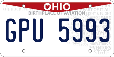 OH license plate GPU5993