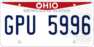 OH license plate GPU5996