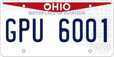 OH license plate GPU6001