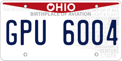 OH license plate GPU6004