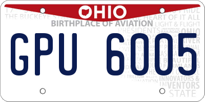 OH license plate GPU6005