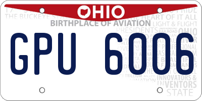 OH license plate GPU6006