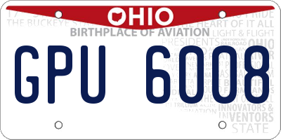 OH license plate GPU6008