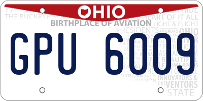 OH license plate GPU6009