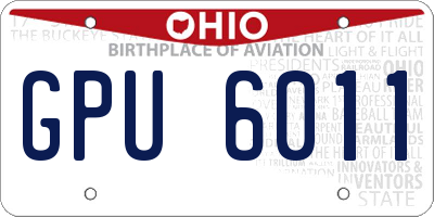 OH license plate GPU6011