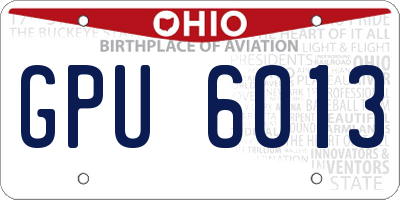 OH license plate GPU6013