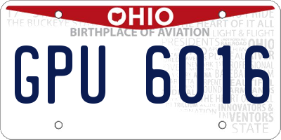 OH license plate GPU6016