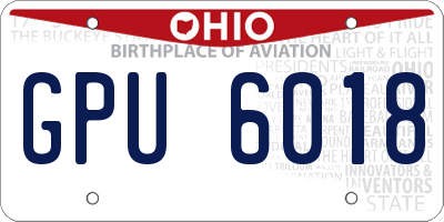 OH license plate GPU6018