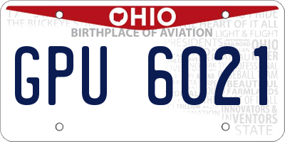 OH license plate GPU6021