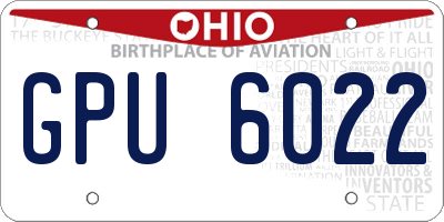 OH license plate GPU6022