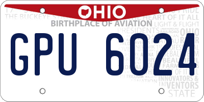 OH license plate GPU6024