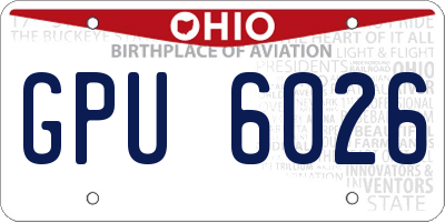 OH license plate GPU6026