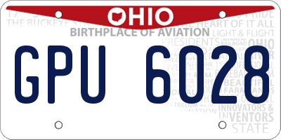 OH license plate GPU6028