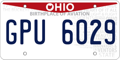 OH license plate GPU6029