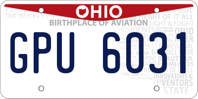 OH license plate GPU6031