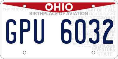 OH license plate GPU6032