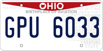 OH license plate GPU6033