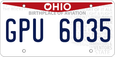 OH license plate GPU6035