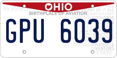 OH license plate GPU6039