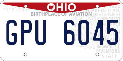 OH license plate GPU6045
