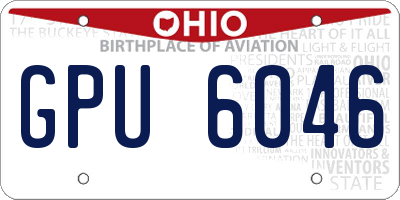 OH license plate GPU6046
