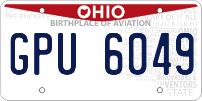 OH license plate GPU6049
