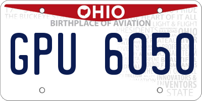 OH license plate GPU6050