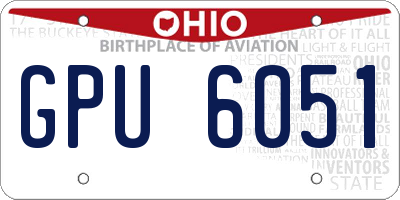 OH license plate GPU6051