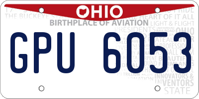 OH license plate GPU6053