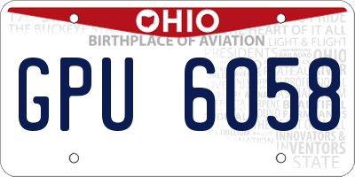 OH license plate GPU6058