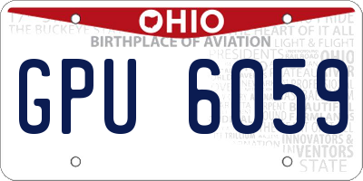 OH license plate GPU6059
