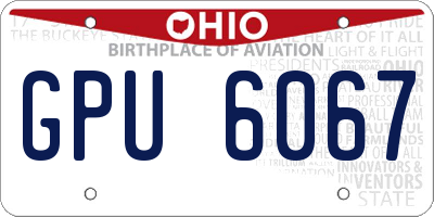 OH license plate GPU6067