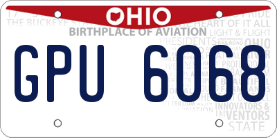 OH license plate GPU6068