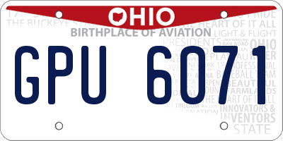 OH license plate GPU6071