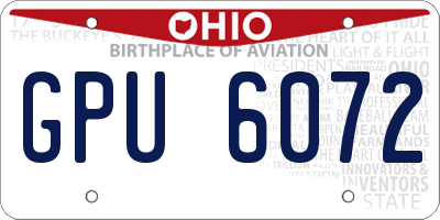 OH license plate GPU6072