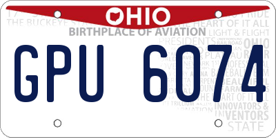 OH license plate GPU6074