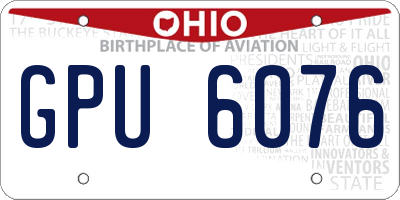 OH license plate GPU6076