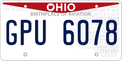 OH license plate GPU6078