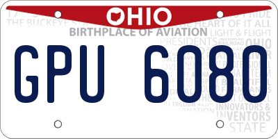 OH license plate GPU6080