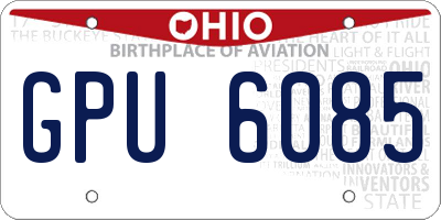 OH license plate GPU6085