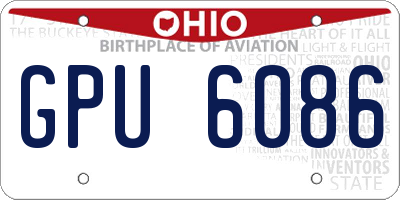 OH license plate GPU6086